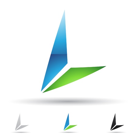 illustration of abstract icons based on the letter Lのイラスト素材