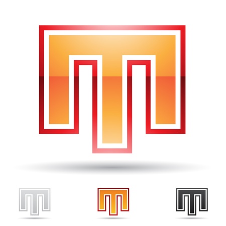illustration of abstract icons based on the letter Mのイラスト素材