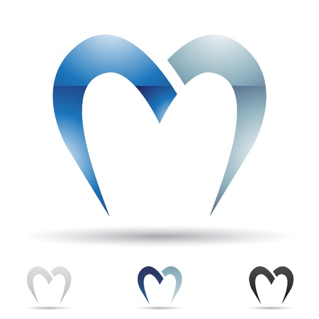 illustration of abstract icons based on the letter Mのイラスト素材
