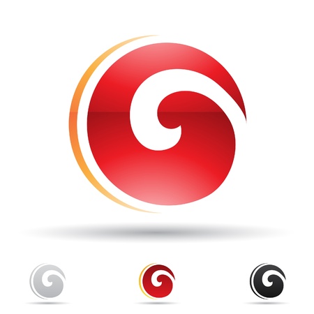  illustration of abstract icons based on the letter Oのイラスト素材