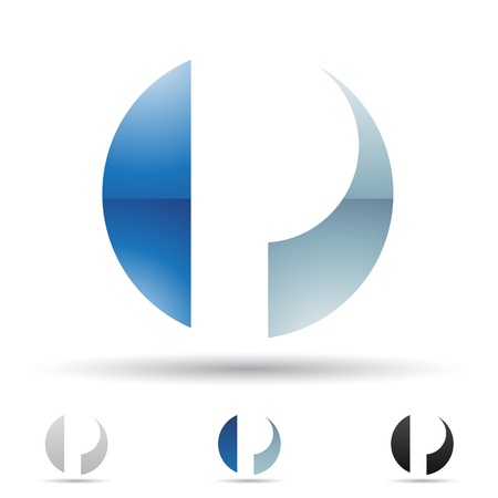  illustration of abstract icons based on the letter Pのイラスト素材