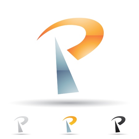  illustration of abstract icons based on the letter Pのイラスト素材