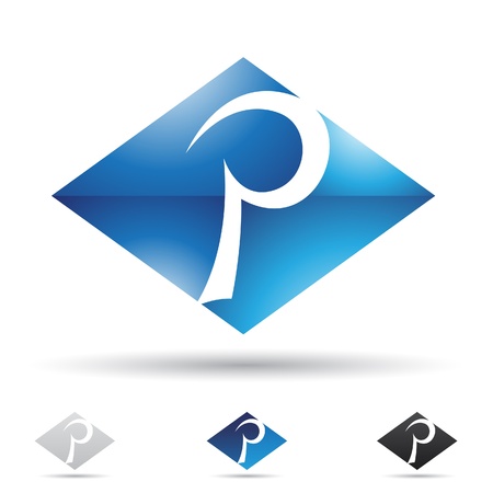  illustration of abstract icons based on the letter Pのイラスト素材