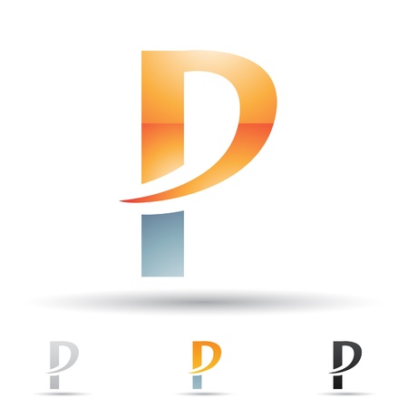  illustration of abstract icons based on the letter Pのイラスト素材