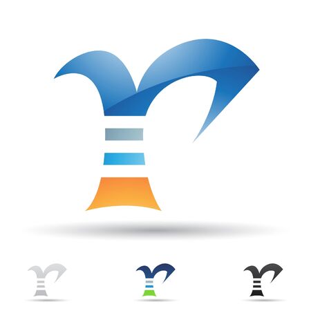 illustration of abstract icons based on the letter Rのイラスト素材
