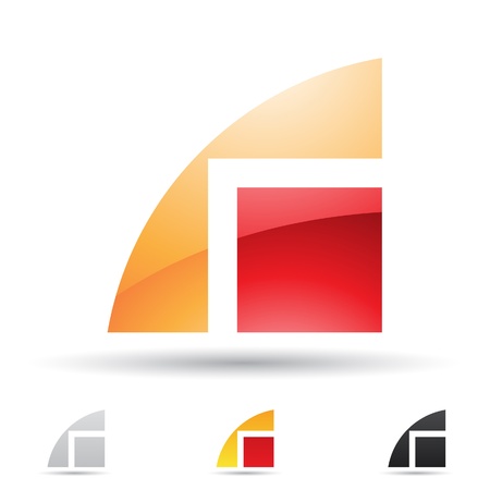 illustration of abstract icons based on the letter Rのイラスト素材