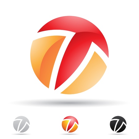  illustration of abstract icons based on the letter Tのイラスト素材