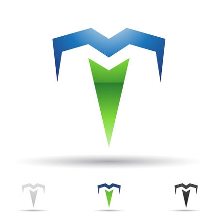  illustration of abstract icons based on the letter Tのイラスト素材