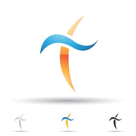 illustration of abstract icons based on the letter Tのイラスト素材