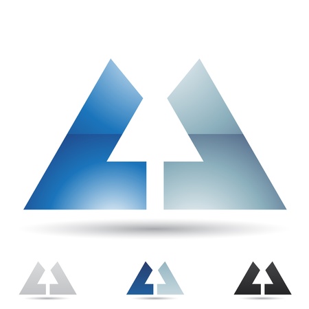 illustration of abstract icons based on the letter Uのイラスト素材