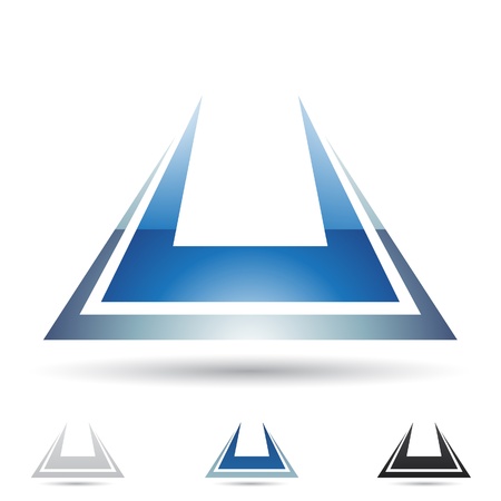 illustration of abstract icons based on the letter Uのイラスト素材