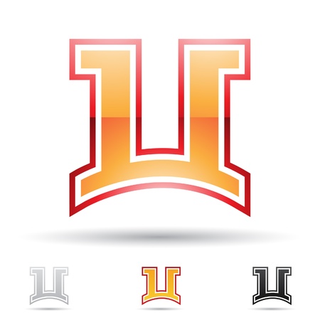  illustration of abstract icons based on the letter Uのイラスト素材