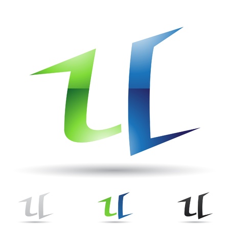  illustration of abstract icons based on the letter Uのイラスト素材