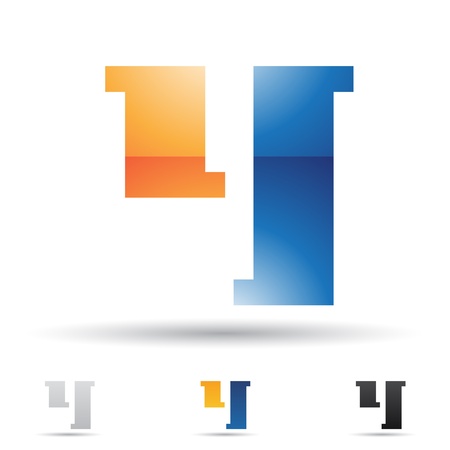  illustration of abstract icons based on the letter Yのイラスト素材