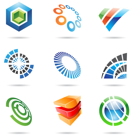 Various colorful abstract icons isolated on a white backgroundのイラスト素材