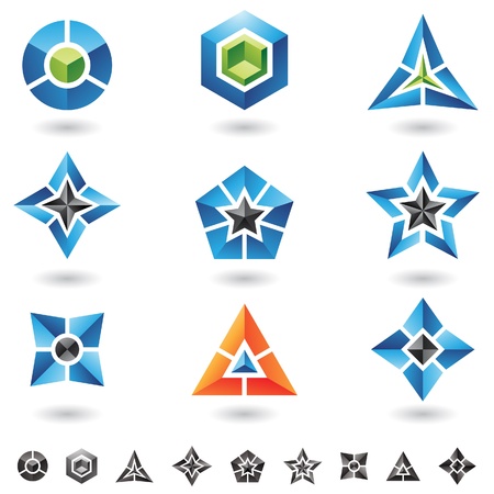 cubes, stars, pyramids and lots of 3d geometrical shapesのイラスト素材