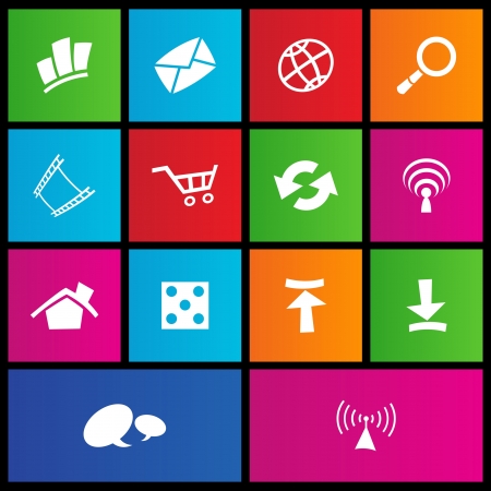 illustration of metro style web iconsのイラスト素材