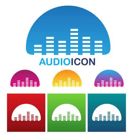 illustration of colorful audio equalizer iconのイラスト素材