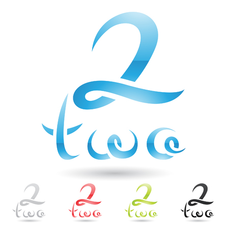 illustration of colorful and abstract icons for no twoのイラスト素材