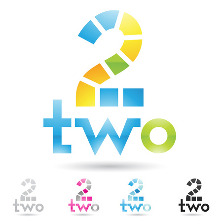 illustration of colorful and abstract icons for no twoのイラスト素材
