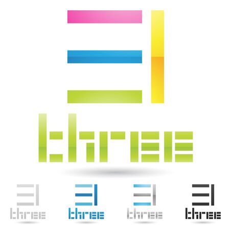illustration of colorful and abstract icons for no threeのイラスト素材