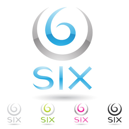 illustration of colorful and abstract icons for no sixのイラスト素材