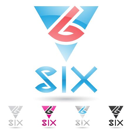 illustration of colorful and abstract icons for no sixのイラスト素材