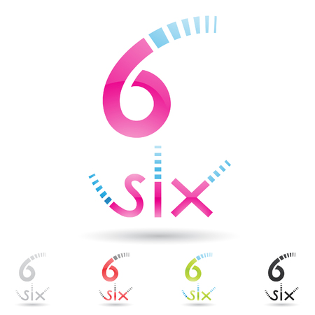illustration of colorful and abstract icons for no sixのイラスト素材