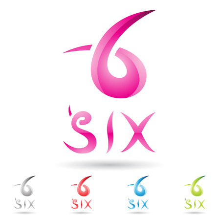 illustration of colorful and abstract icons for no sixのイラスト素材