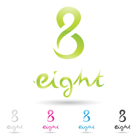 illustration of colorful and abstract icons for no eightのイラスト素材