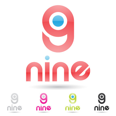 illustration of colorful and abstract icons for no nineのイラスト素材