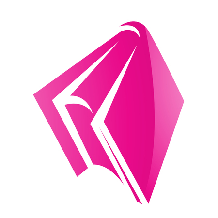 Illustration of Pink Glossy Book Icon isolated on a white backgroundのイラスト素材