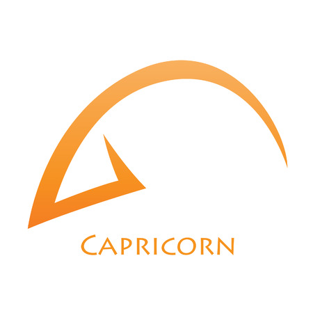 Illustration of Simplistic Lines Capricorn Zodiac Star Sign isolated on a white backgroundのイラスト素材
