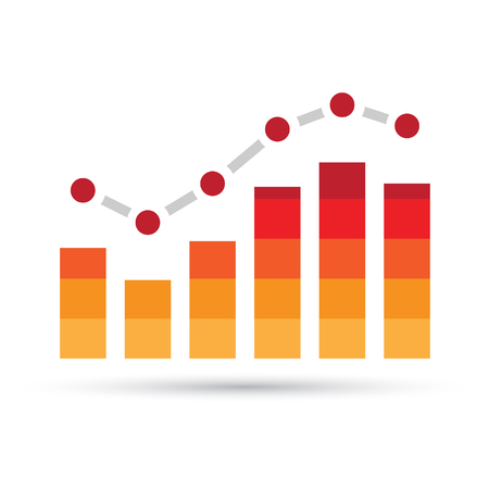 Illustration of Orange Stats Bars isolated on a white backgroundのイラスト素材