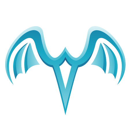 Illustration of Blue Bird Icon isolated on a white backgroundのイラスト素材