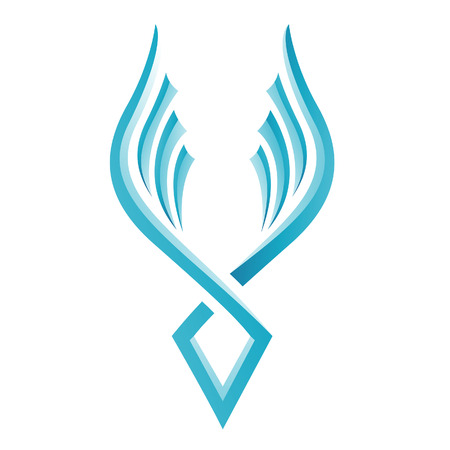 Illustration of Blue Bird Icon isolated on a white backgroundのイラスト素材