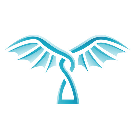 Illustration of Blue Bird Icon isolated on a white backgroundのイラスト素材
