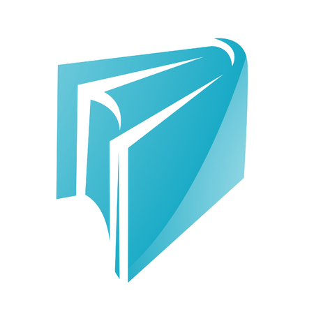 Illustration of Blue Glossy Book Icon isolated on a white backgroundのイラスト素材