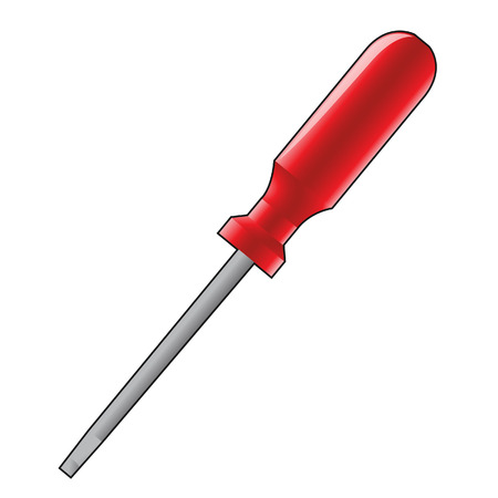 Illustration of DIY items, Cartoon Screwdriver Icon isolated on a white backgroundのイラスト素材