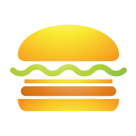 Illustration of Fast Food Burger Icon isolated on a white backgroundのイラスト素材