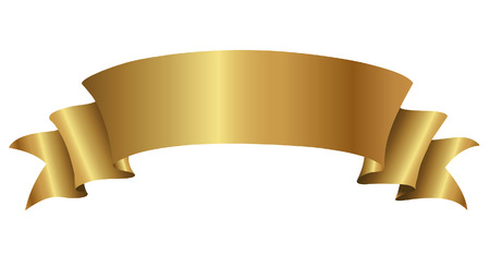 Illustration of Golden Curly Banner isolated on a white backgroundのイラスト素材