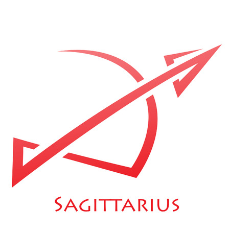 Illustration of Simplistic Lines Sagittarius Zodiac Star Sign isolated on a white backgroundのイラスト素材
