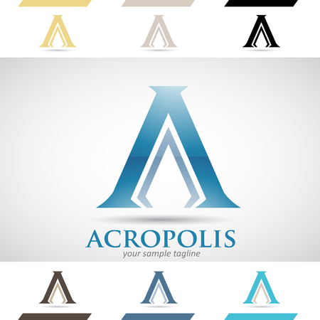 Design Concept of Colorful Stock Logos Icons and Shapes of Letter A, Vector Illustrationのイラスト素材