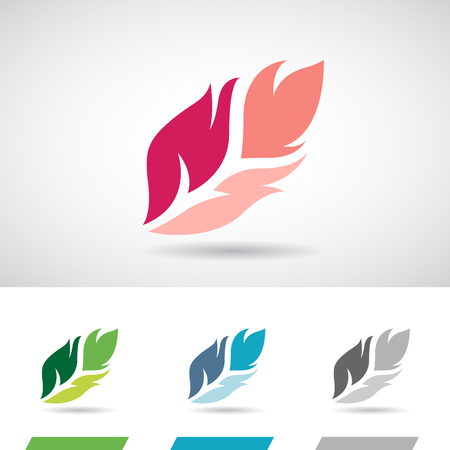Colorful Cartoon Feather   Icon Vector Illustrationのイラスト素材