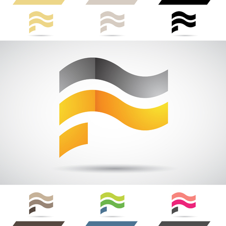 Design Concept of Colorful Stock Icons and Shapes of Letter Fのイラスト素材