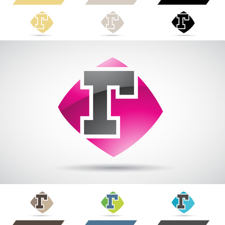 Design Concept of Colorful Stock Icons and Shapes of Letter Rのイラスト素材