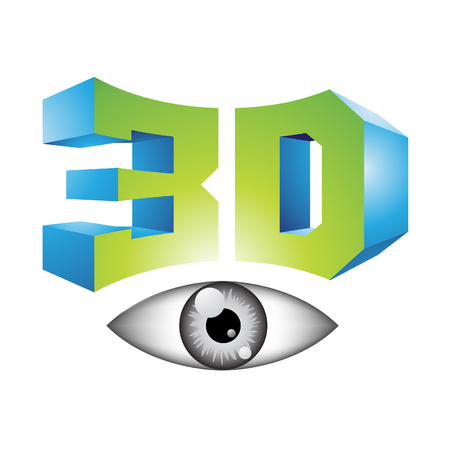 Illustration of 3d Display Technology Symbol isolated on a white backgroundの写真素材
