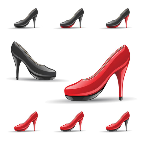 Vector Illustration of High Heel Shoes isolated on a White Backgroundのイラスト素材