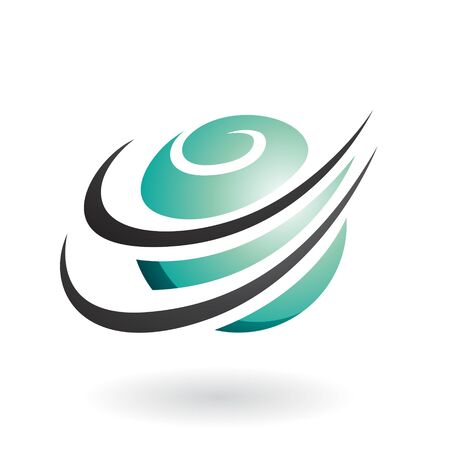 Vector Illustration of Spiral Sphere Abstract Icon isolated on a white backgroundのイラスト素材