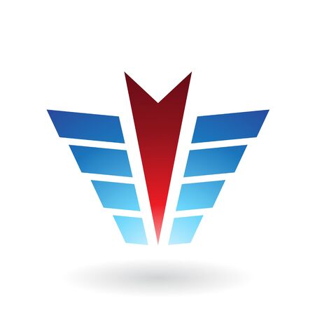 Vector Illustration of an Arrow and Wing Shaped Abstract Icon isolated on a white backgroundのイラスト素材